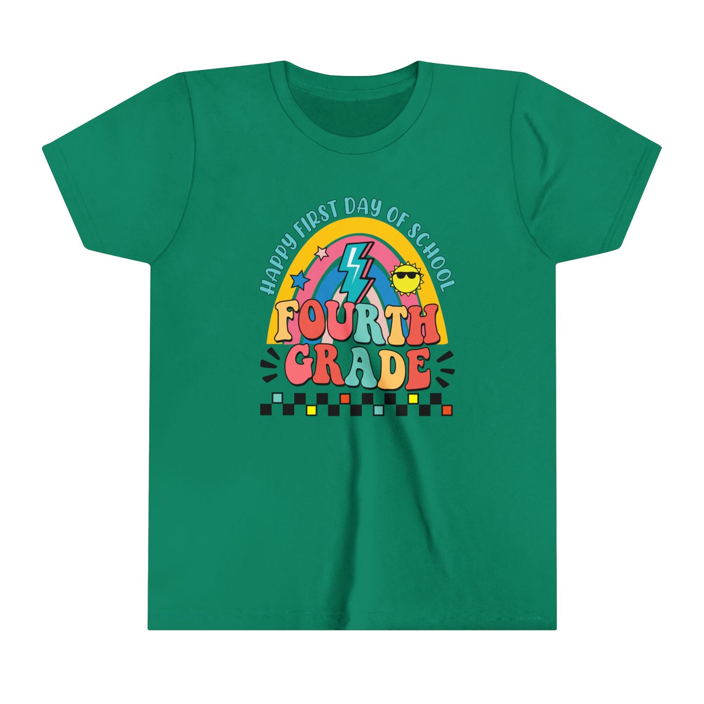 Happy First Day of School - 4th Grade Youth Short Sleeve Tee