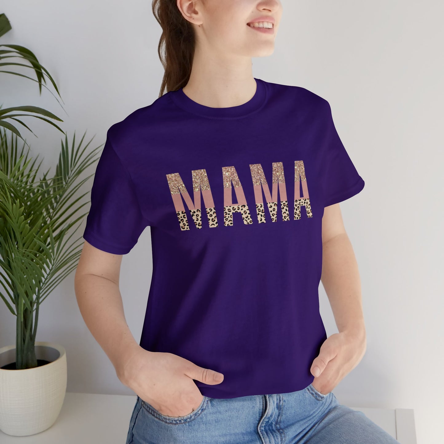 MAMA Leopard print short sleeve tshirt