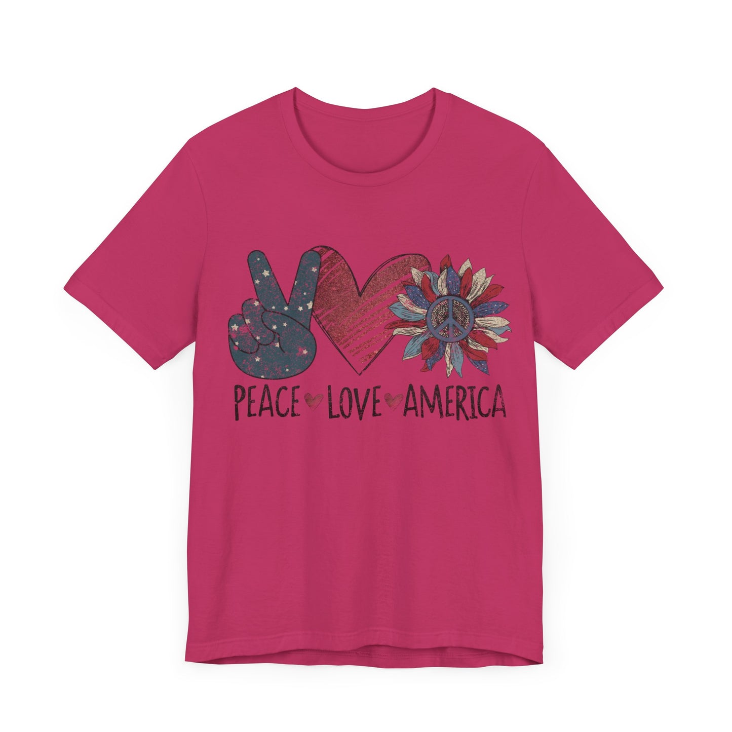 Peace Love America Jersey Short Sleeve Tee