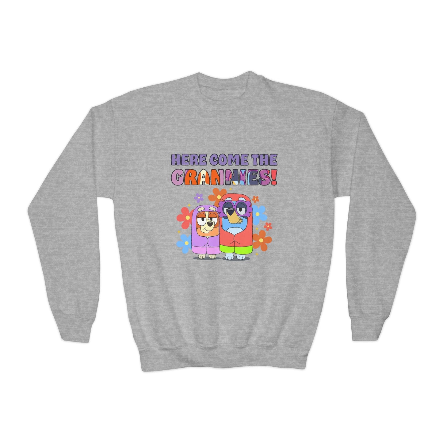 Here comes the grannies Youth Crewneck Sweatshirt