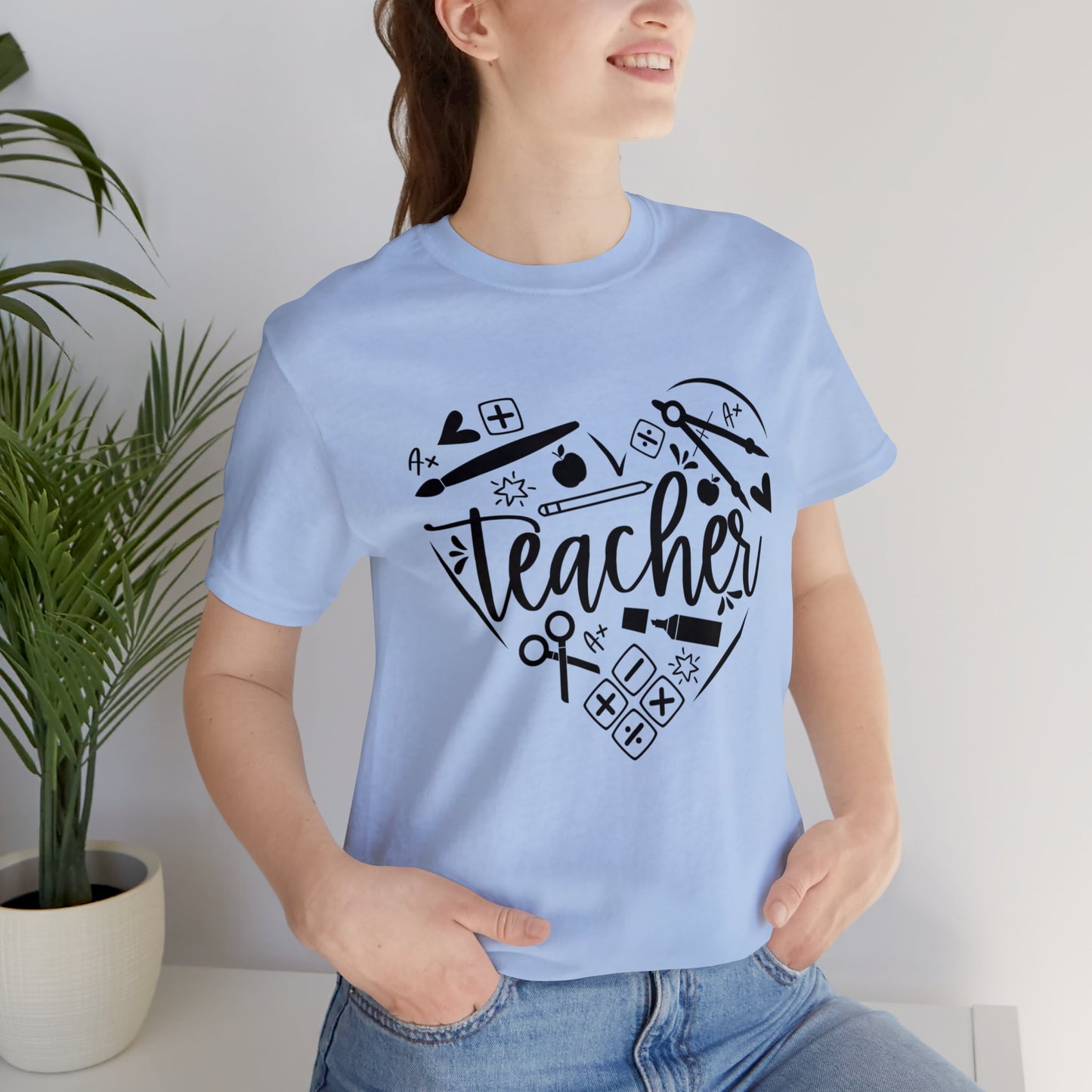 Teacher heart Short sleeve Tshirt