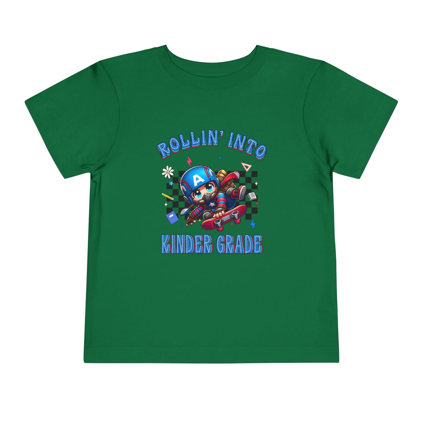 CAPTAIN AMERICA - Rollin' Into Kinder Grade Toddler Short Sleeve Tee