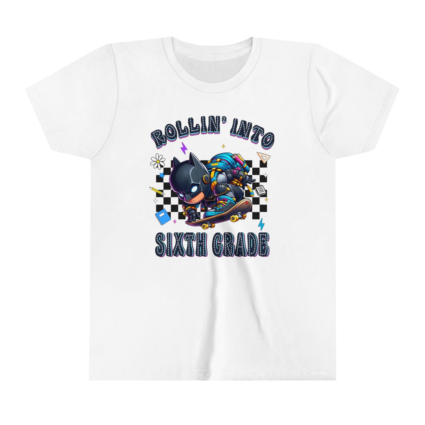 BATMAN - Rollin' Into 6th Grade Youth Short Sleeve Tee