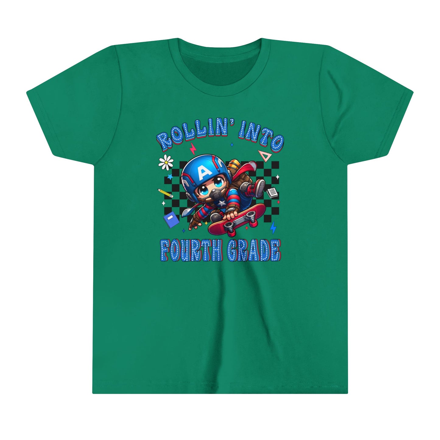 CAPTAIN AMERICA - Rollin' Into 4th Grade Youth Short Sleeve Tee
