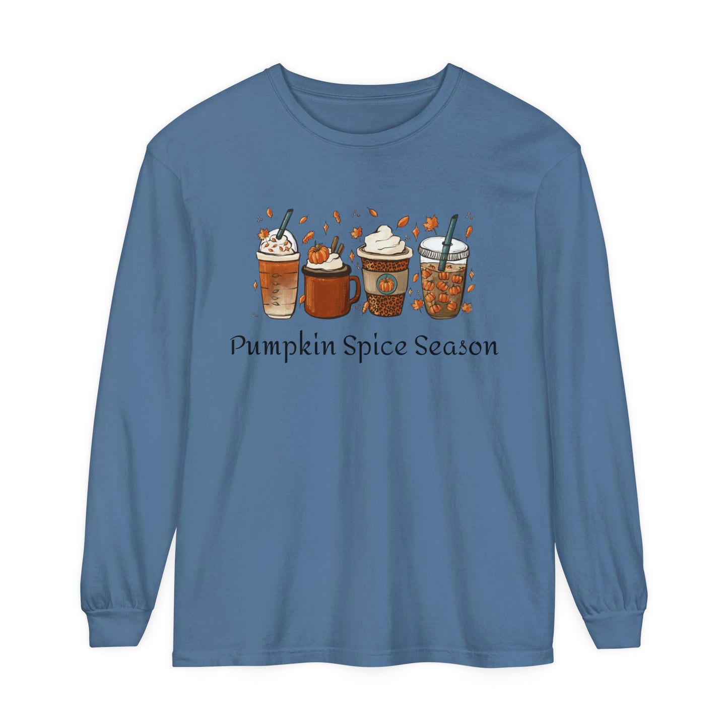 Pumpkin Spice Season Garment-dyed Long Sleeve T-Shirt