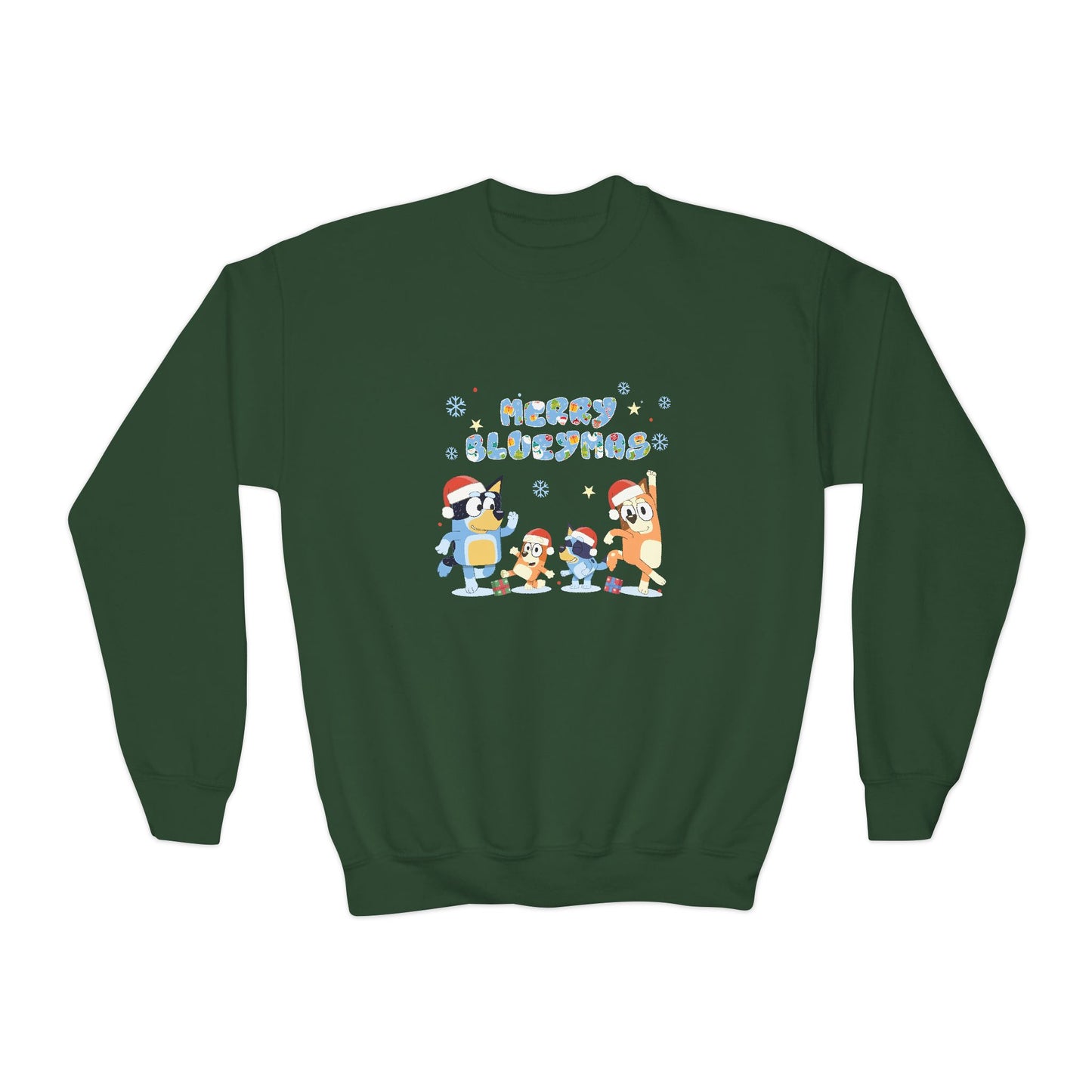 Merry Blue-y-mas Youth Crewneck Sweatshirt