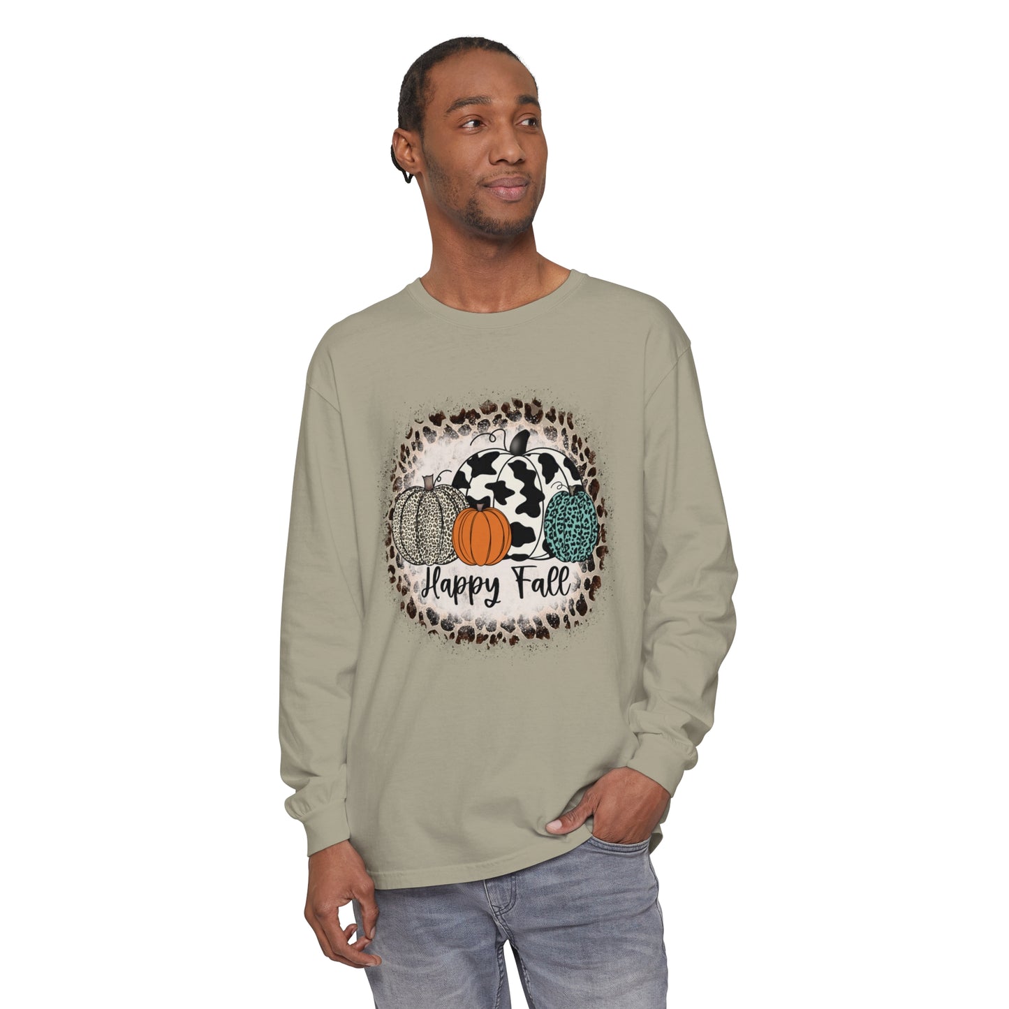 Happy Fall Garment-dyed Long Sleeve T-Shirt