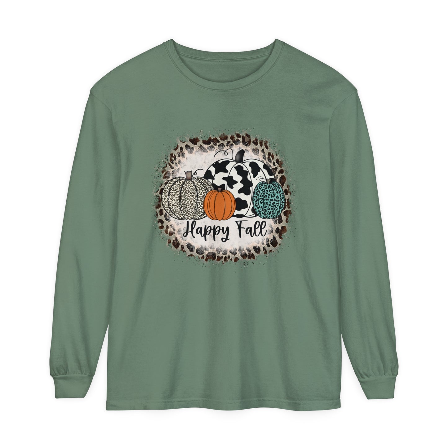 Happy Fall Garment-dyed Long Sleeve T-Shirt