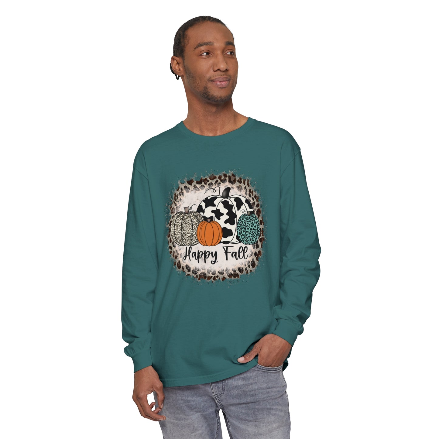 Happy Fall Garment-dyed Long Sleeve T-Shirt