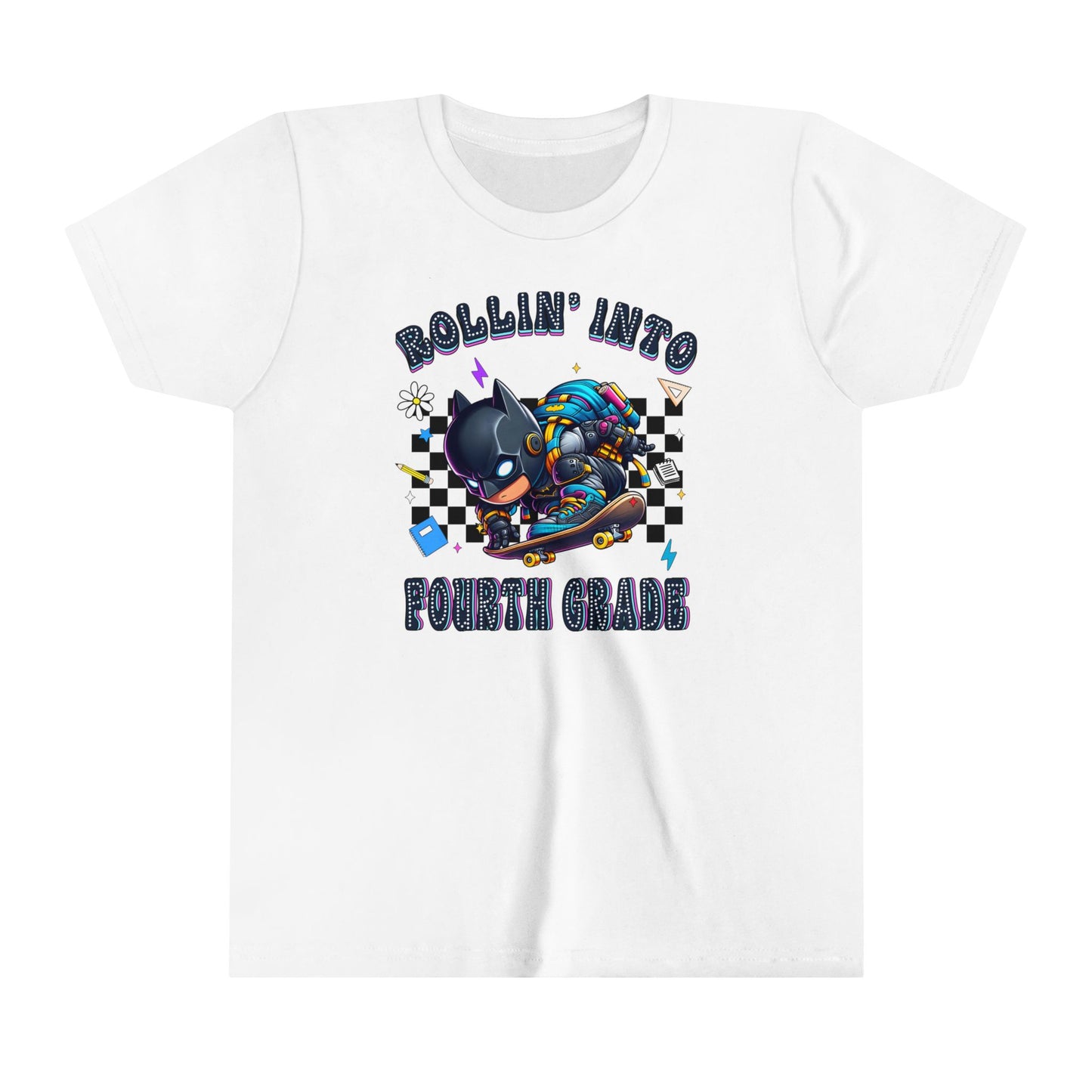 BATMAN - Rollin' Into 4th Grade Youth Short Sleeve Tee