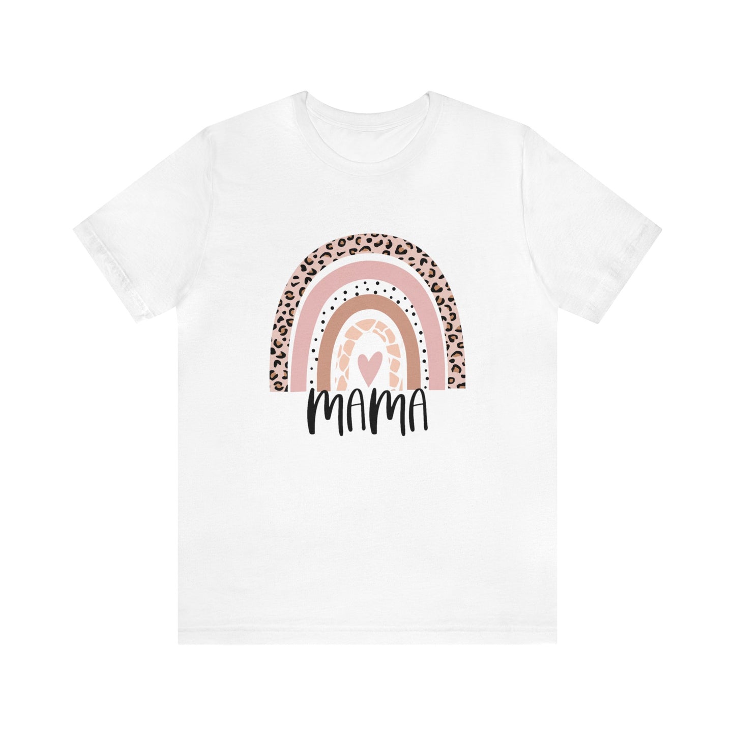 Mama Boho Leopard Rainbow short sleeve tshirt