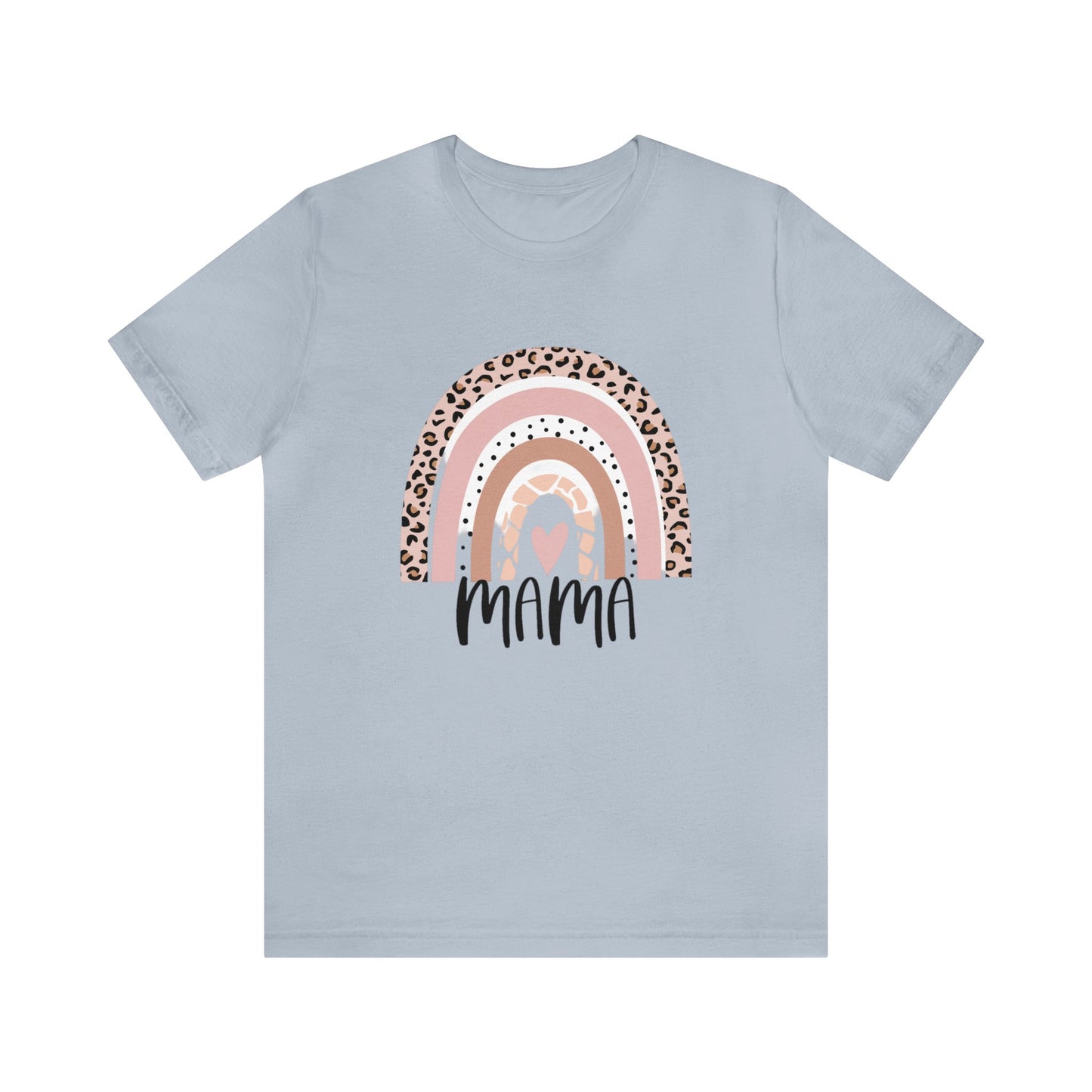 Mama Boho Leopard Rainbow short sleeve tshirt
