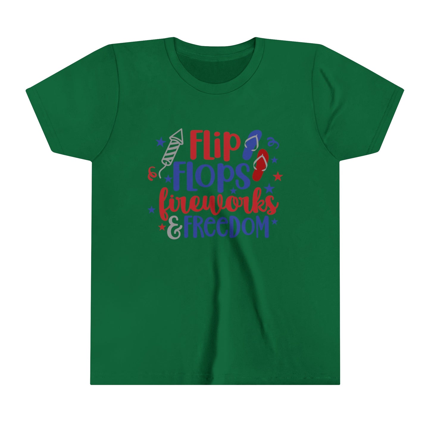 Flip Flops, Fireworks & Freedom Youth Short Sleeve Tee