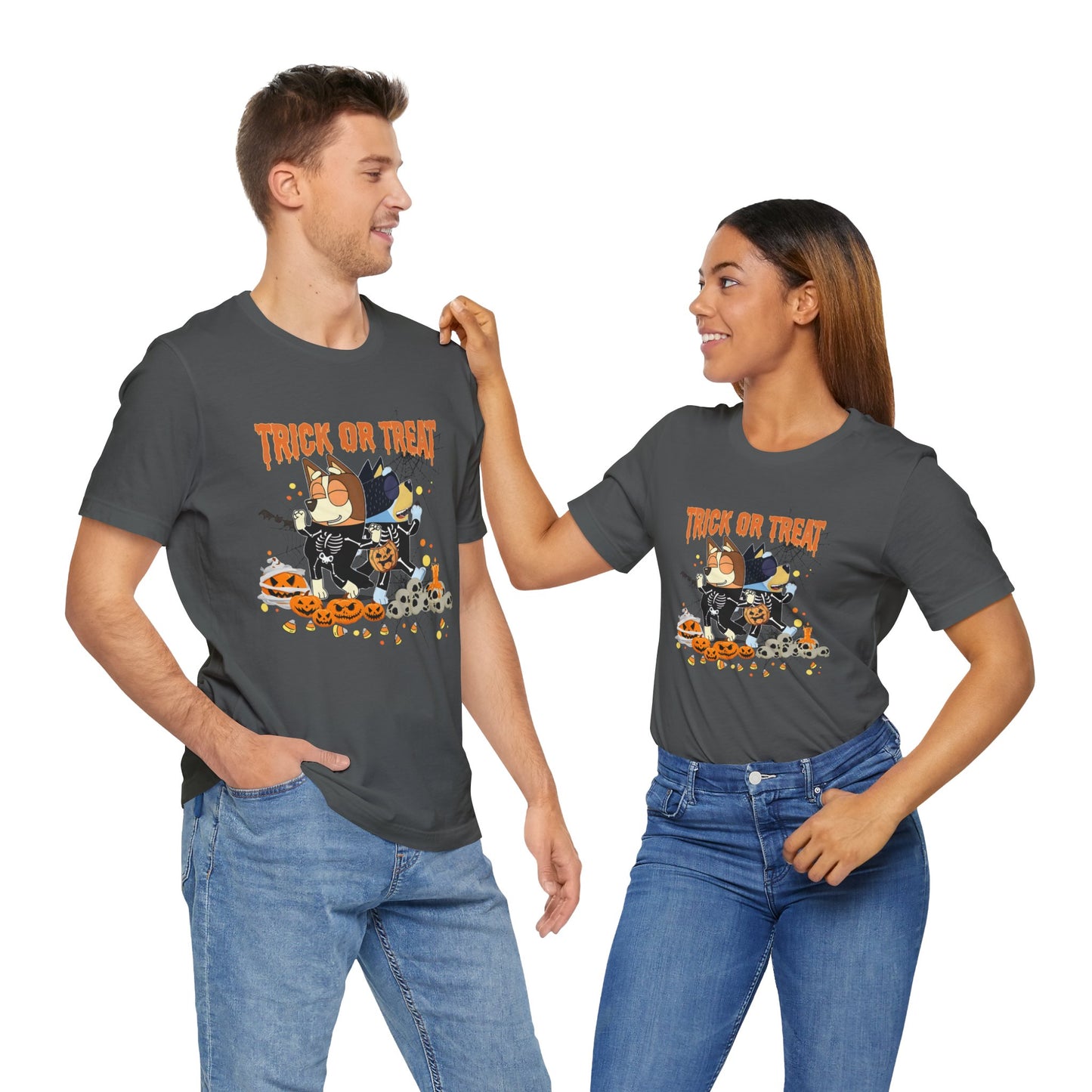 Trick or Treat with Chili and Bandit Jersey Short Sleeve Tee