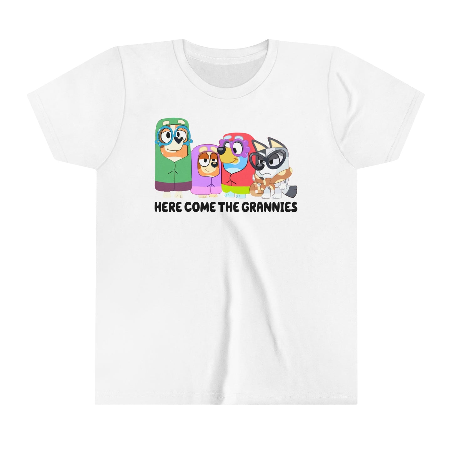 Here Comes the Grannies Youth Short Sleeve Tshirt