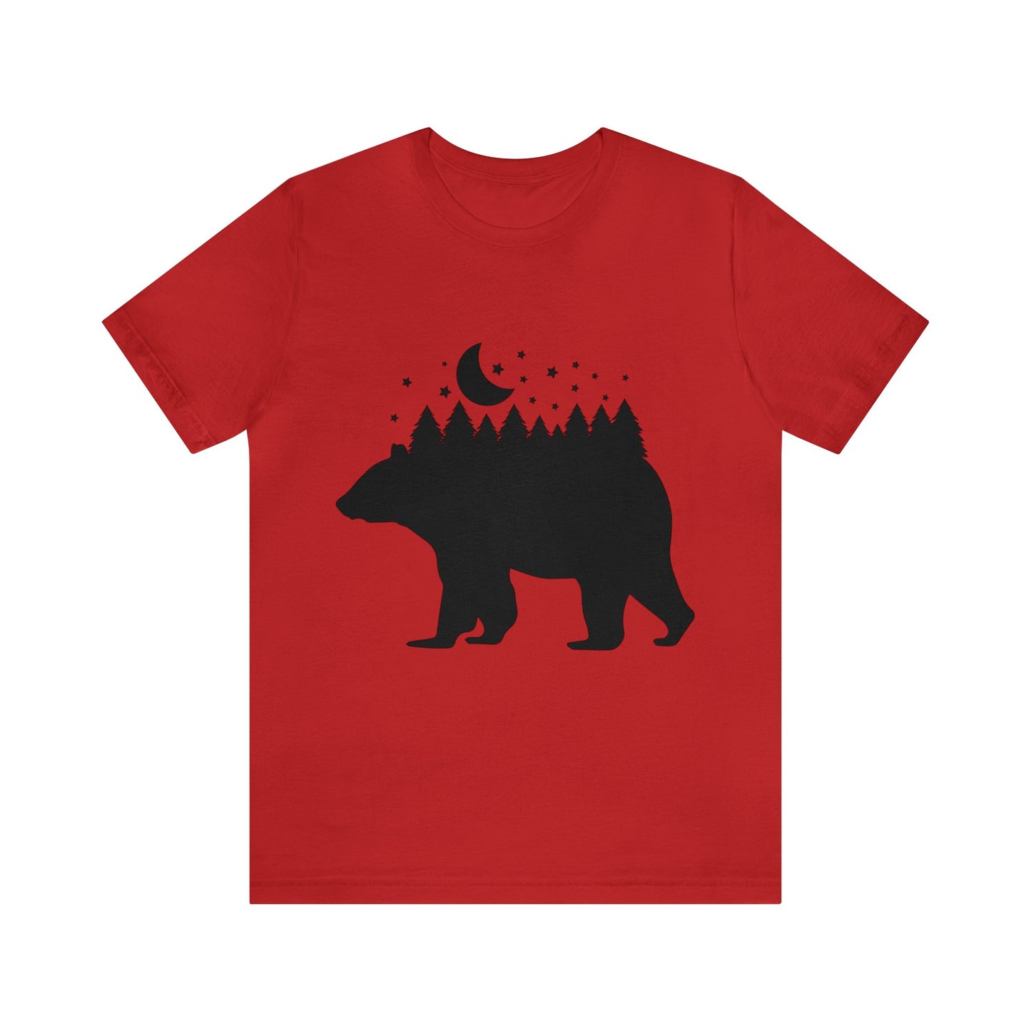 Bear - Forest - Night Sky Short Sleeve Tshirt