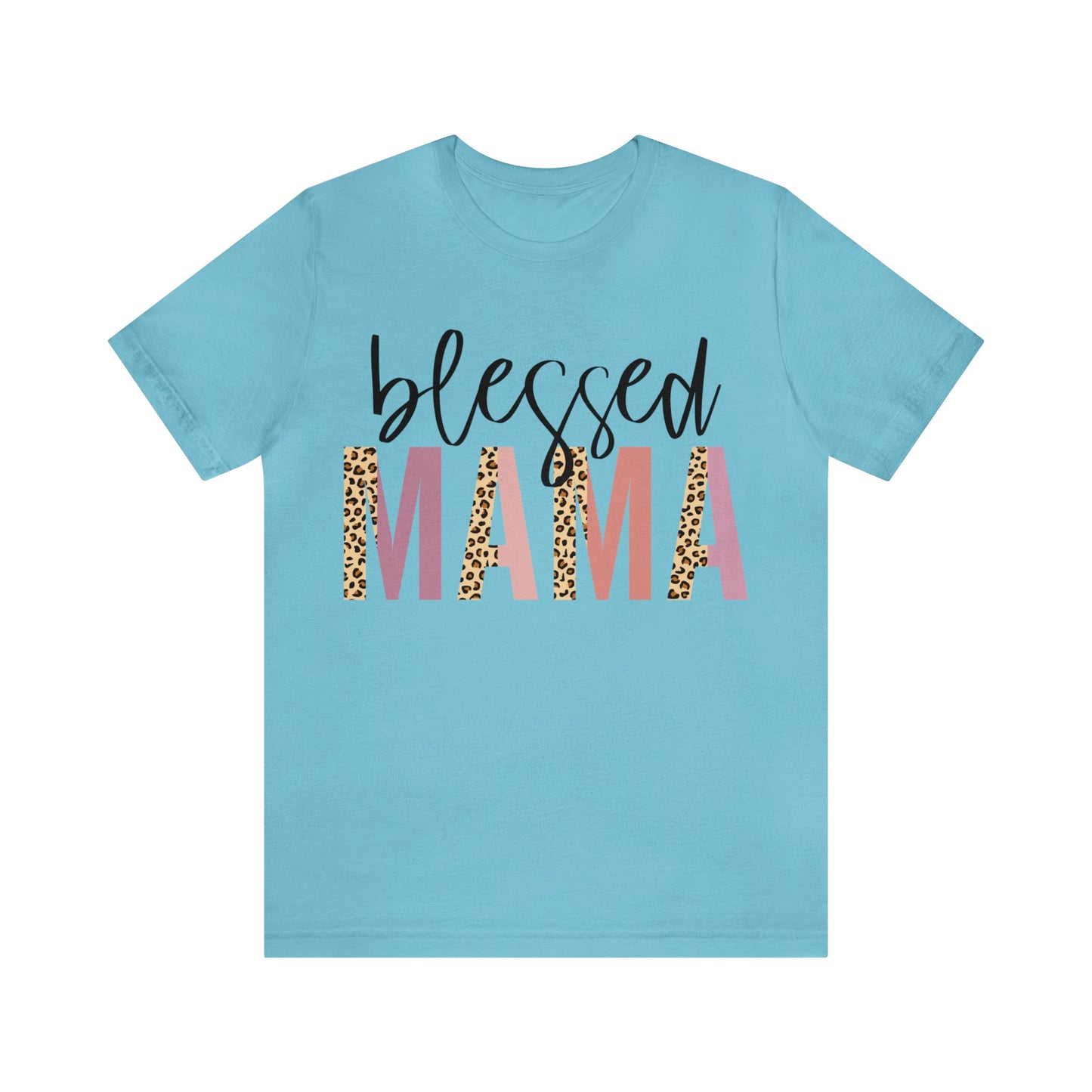 Blessed Mama Leopard print short sleeve tshirt