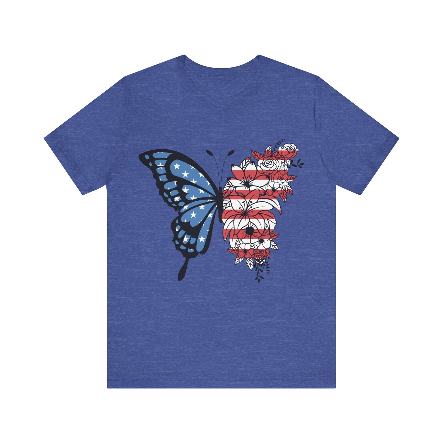 Red, White & Butterfly Jersey Short Sleeve Tee
