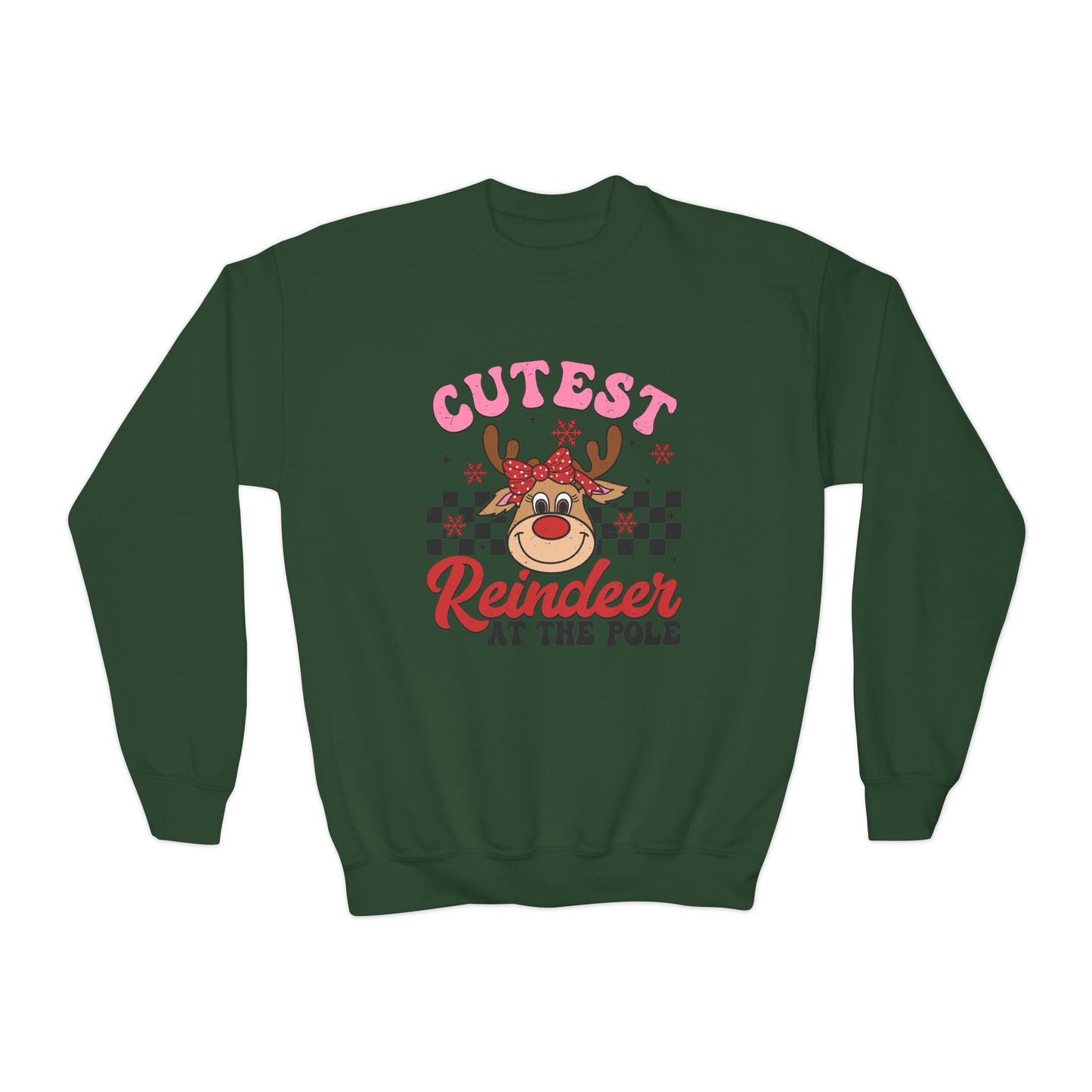 Cutest Reindeer at the Pole Youth Crewneck Sweatshirt