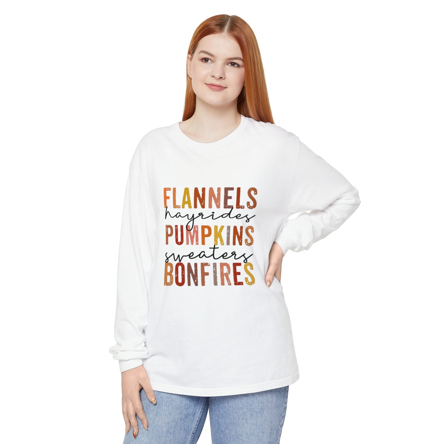 Flannels, Hayrides, Pumpkins, Sweaters,  Bonfires Long Sleeve T-Shirt