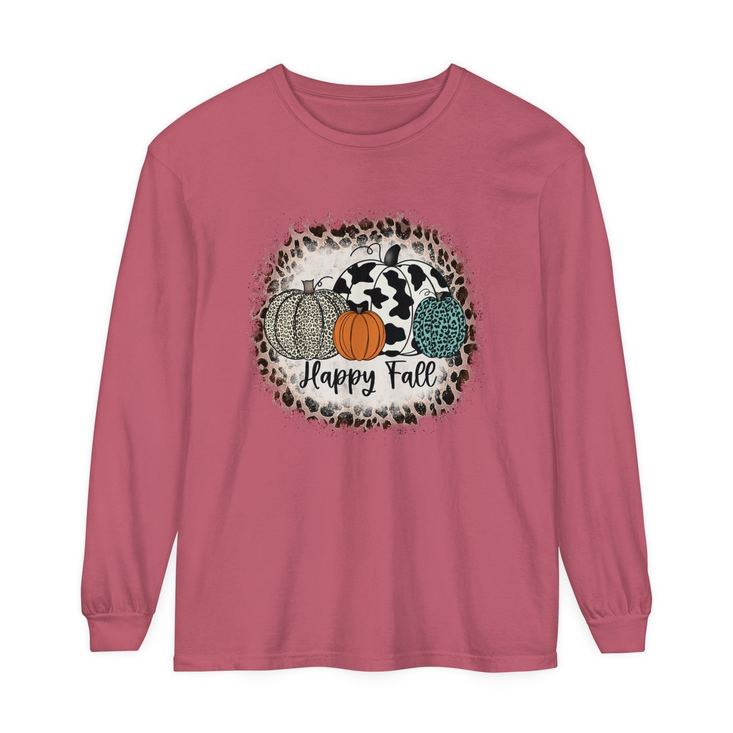 Happy Fall Garment-dyed Long Sleeve T-Shirt