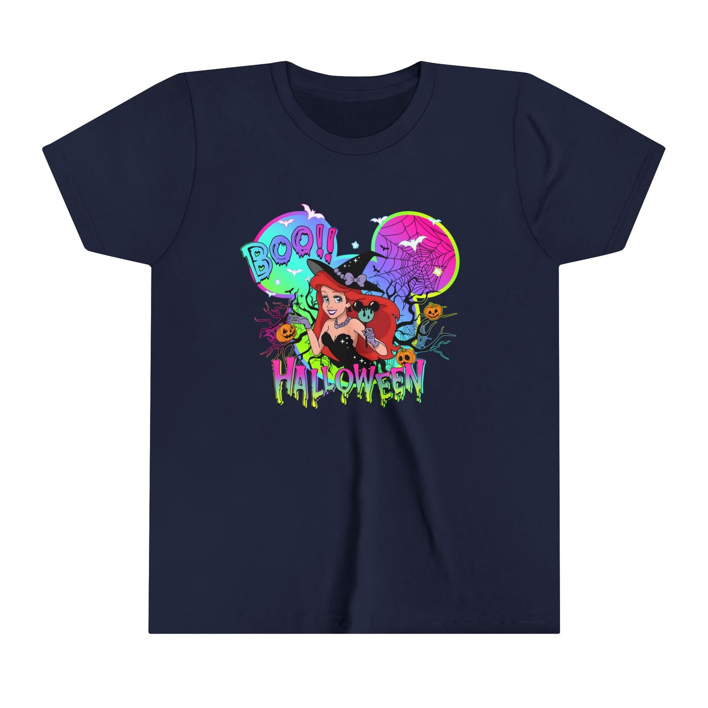 Ariel Boo! Halloween Youth Short Sleeve Tee