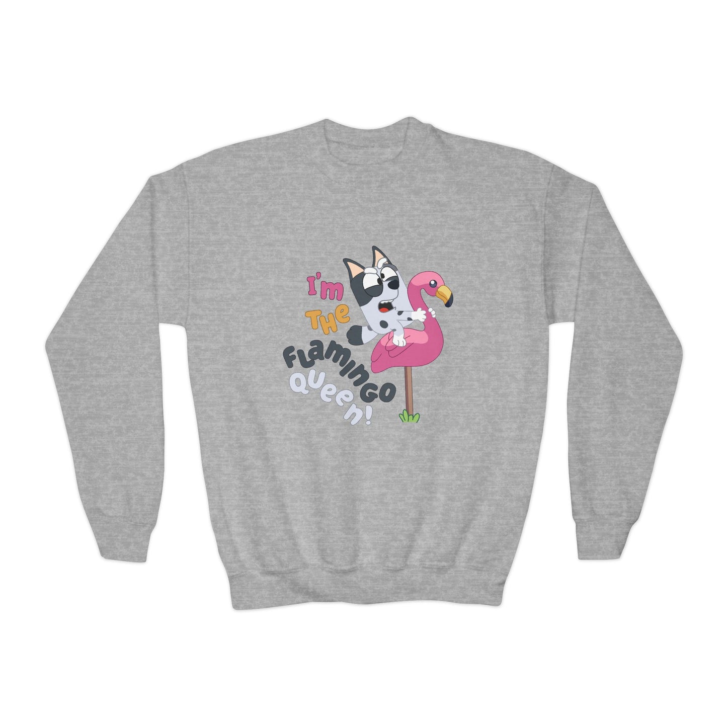 I'm the flamingo queen Youth Crewneck Sweatshirt