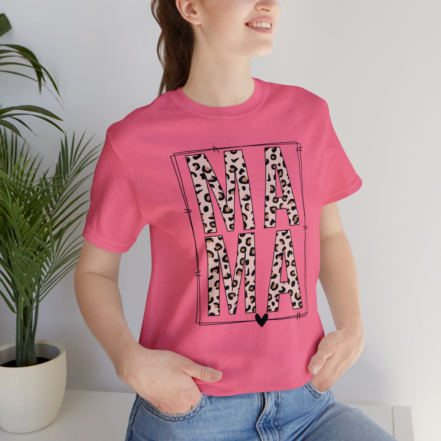 MAMA Leopard print short sleeve tshirt