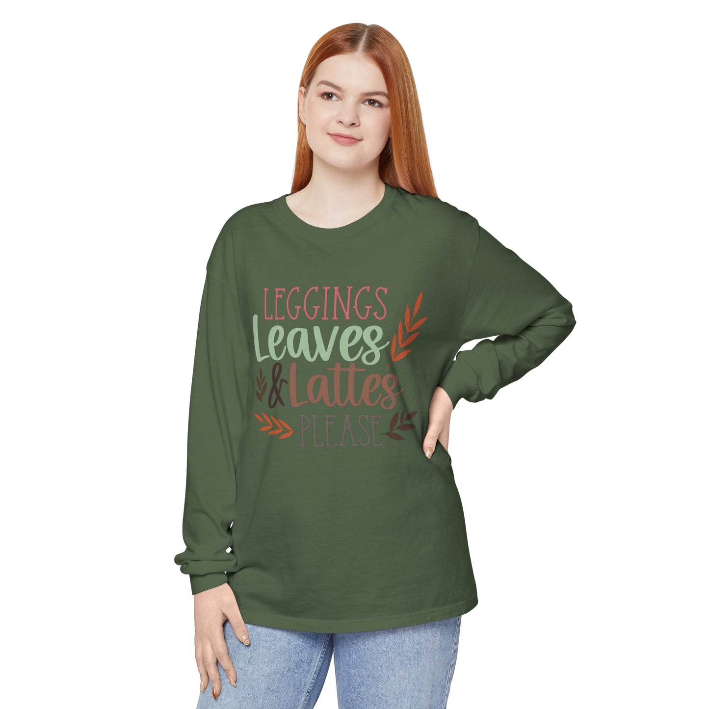 Leggings, Leaves & Lattes Please Long Sleeve T-Shirt