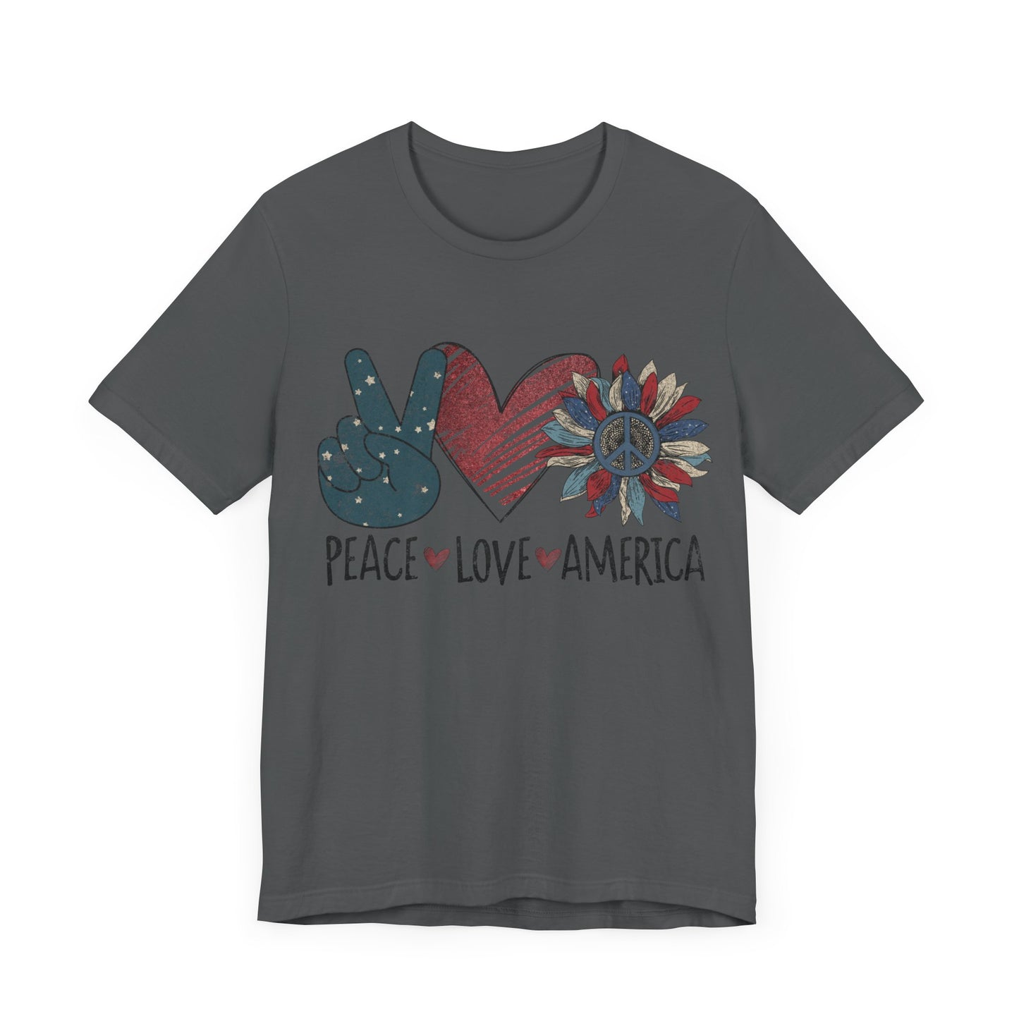 Peace Love America Jersey Short Sleeve Tee