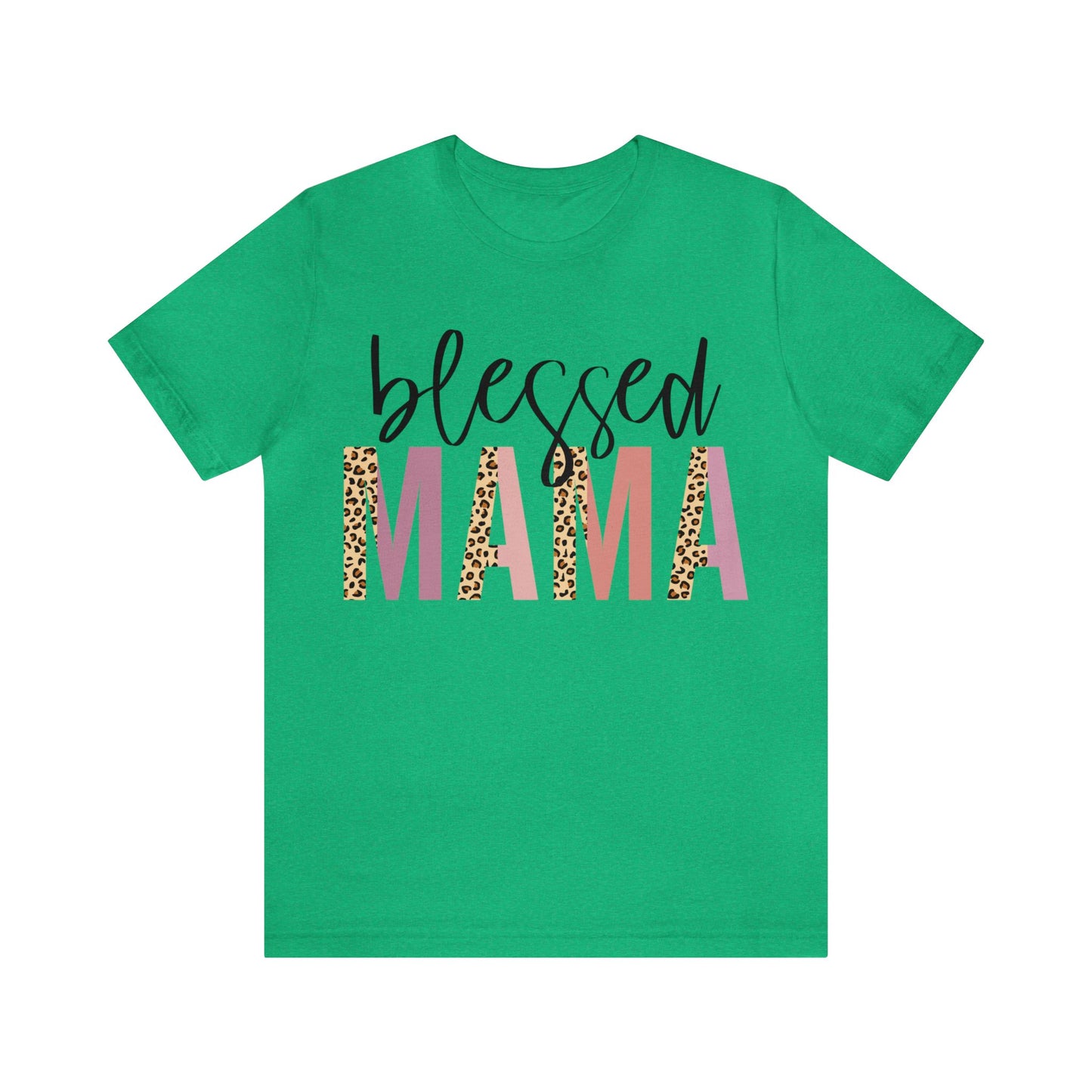 Blessed Mama Leopard print short sleeve tshirt