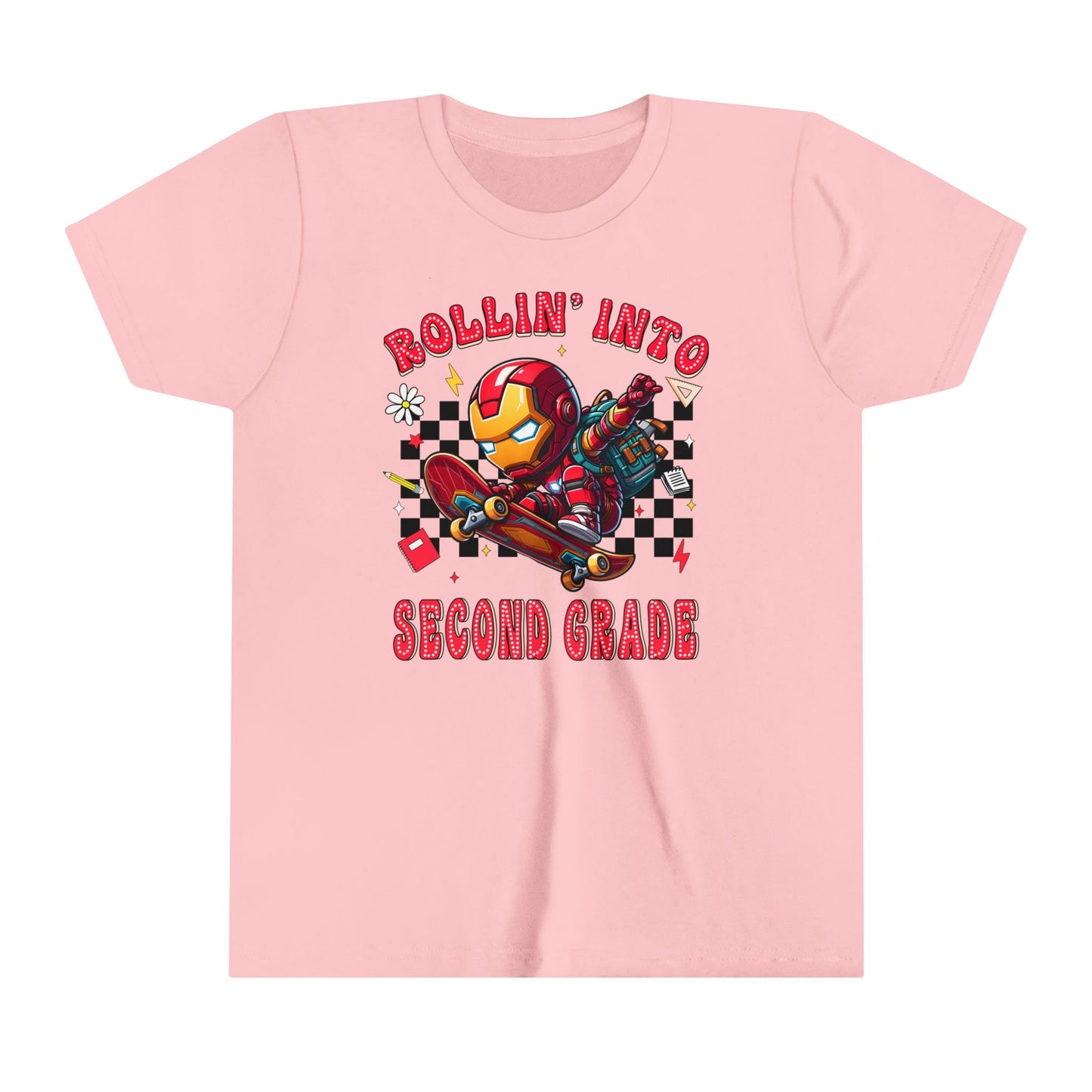 IRON MAN - Rollin' Into 2nd Grade Youth Short Sleeve Tee