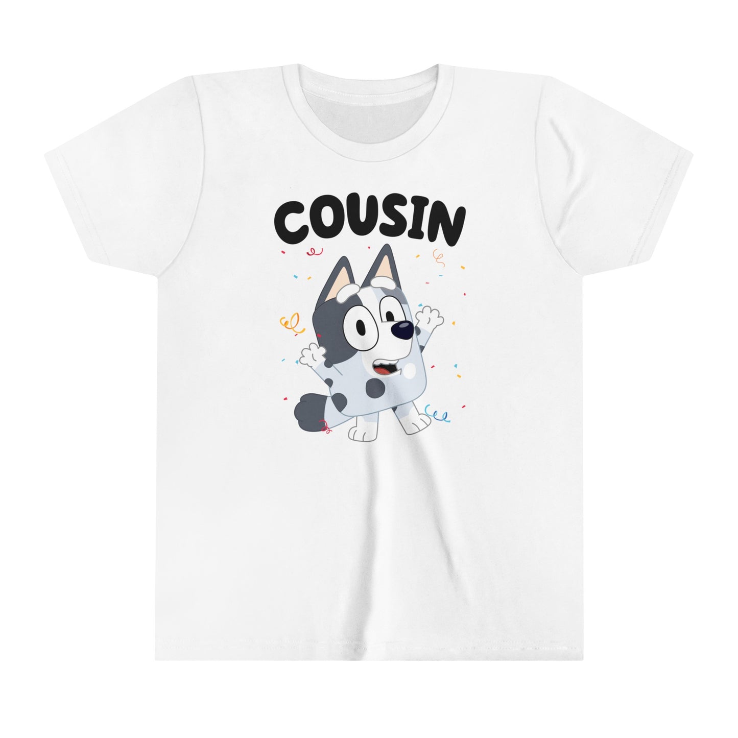 Cousin Muffin Bluey Birthday youth short sleeve Tshirt