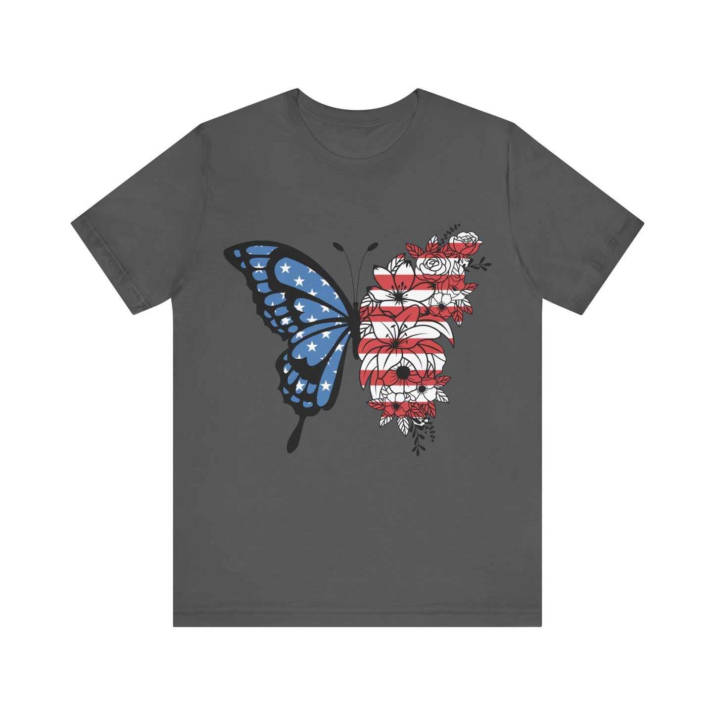 Red, White & Butterfly Jersey Short Sleeve Tee