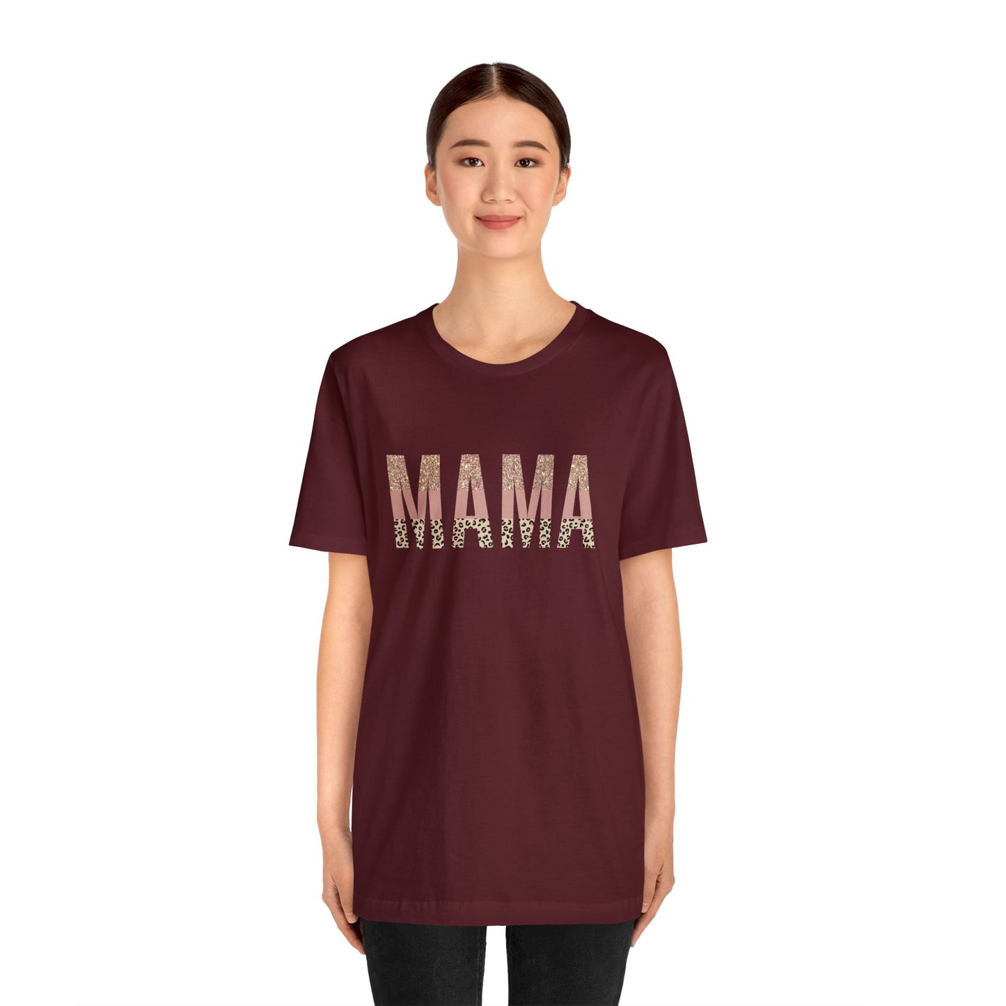 MAMA Leopard print short sleeve tshirt