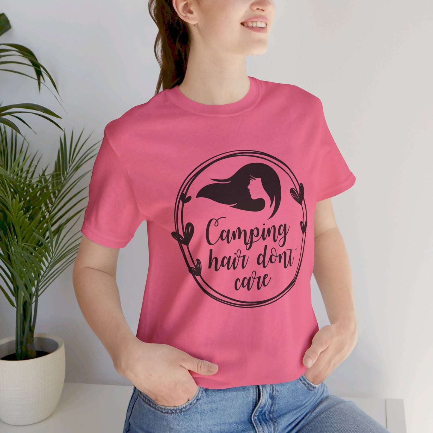 Camping Hair Dont Care Short Sleeve Tshirt