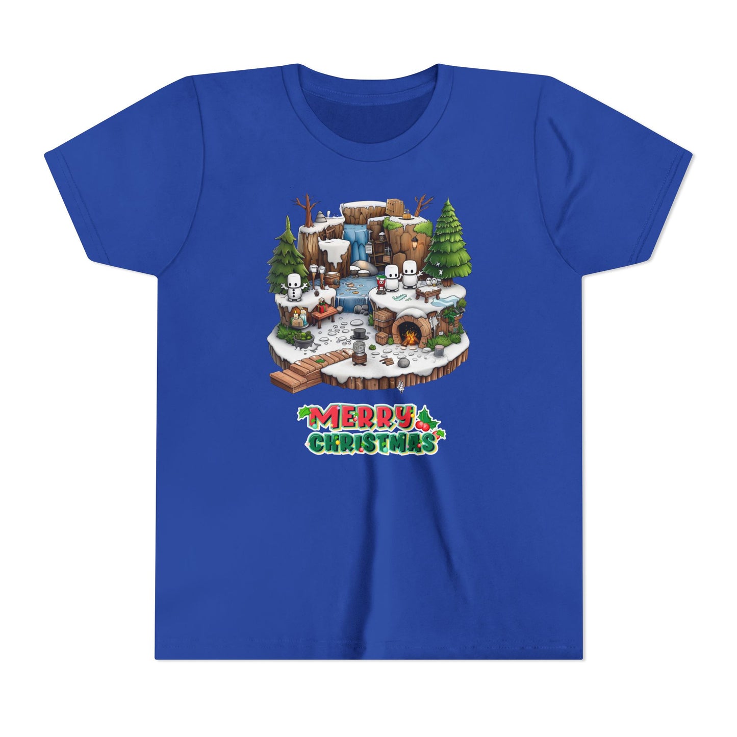 Merry Christmas Mine-craft Youth Short Sleeve Tee