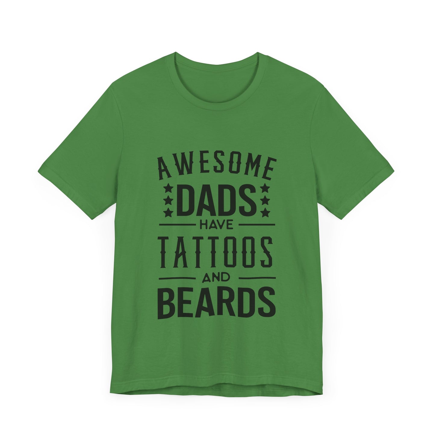 Awesome Dads Have Tattoos and Beards Jersey Short Sleeve Tee