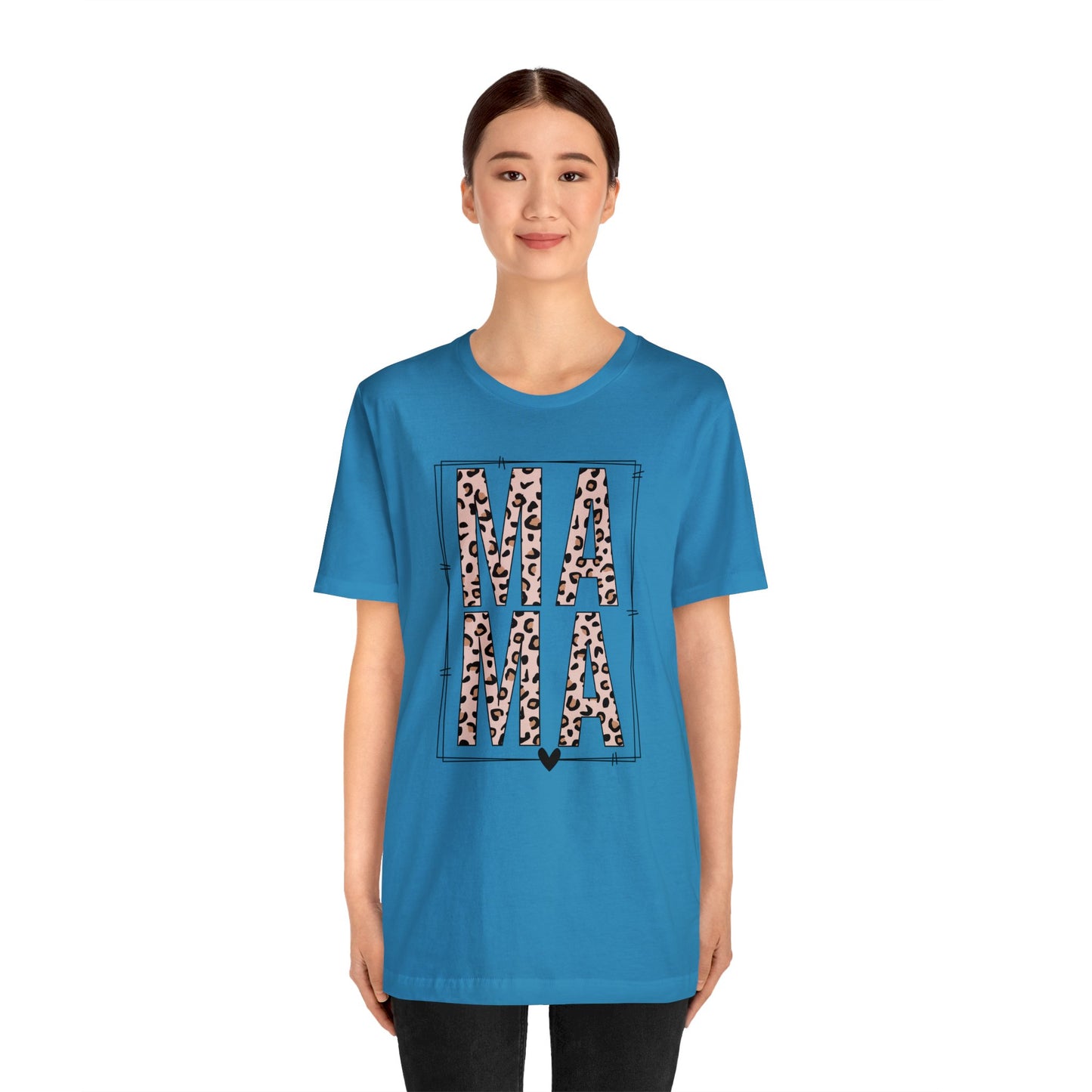 MAMA Leopard print short sleeve tshirt