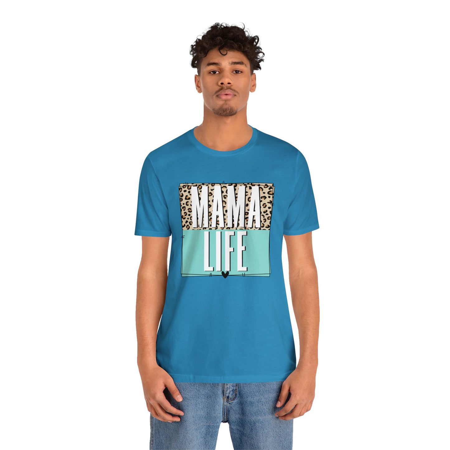Mama life Leopard print short sleeve tshirt
