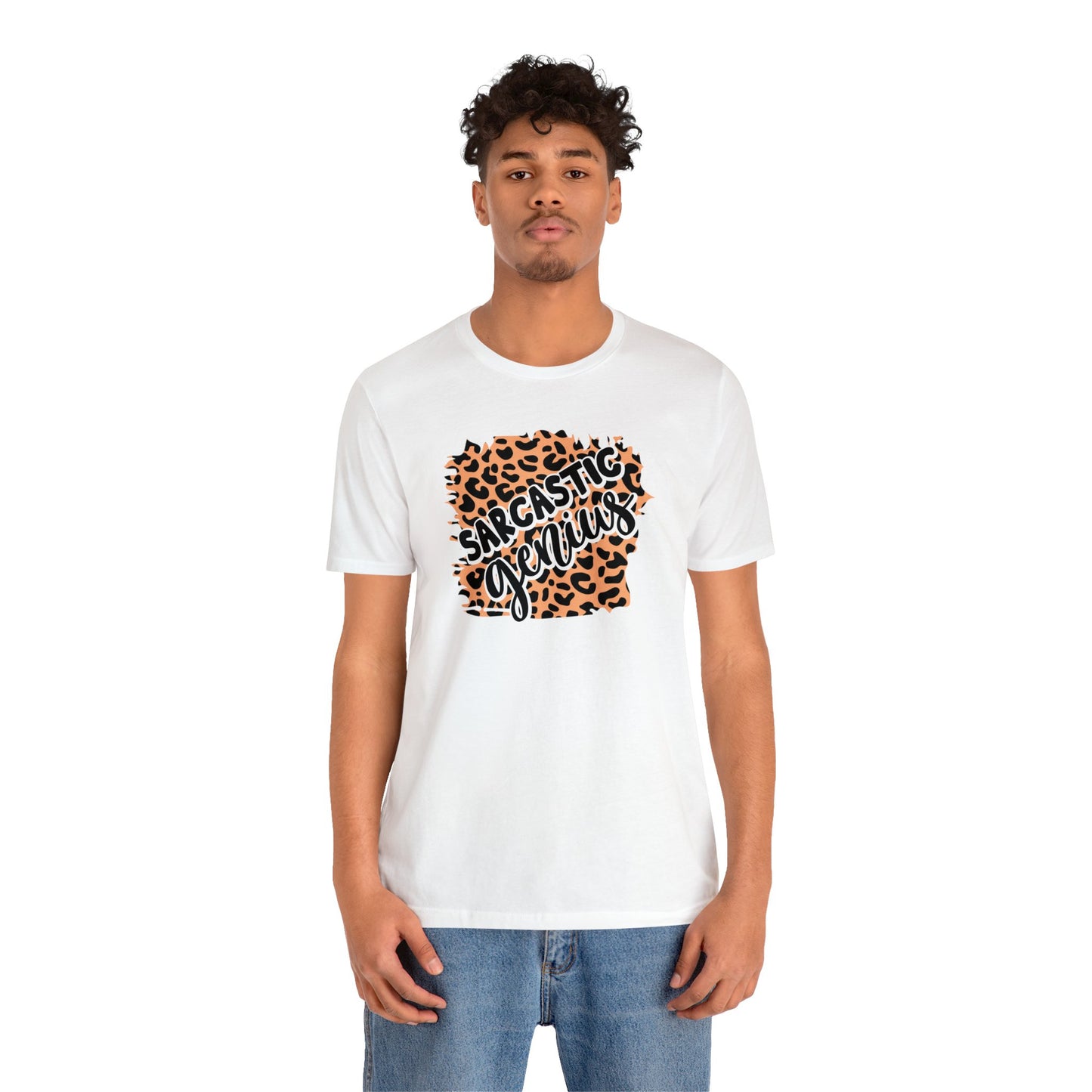 Sarcastic Genius leopard print short sleeve Tshirt