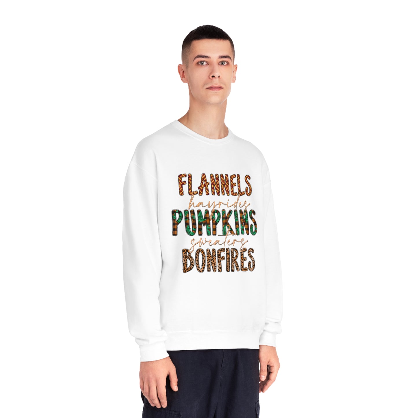 Flannels, Hayrides, Pumpkins, Sweaters, Bonfires Crewneck Sweatshirt
