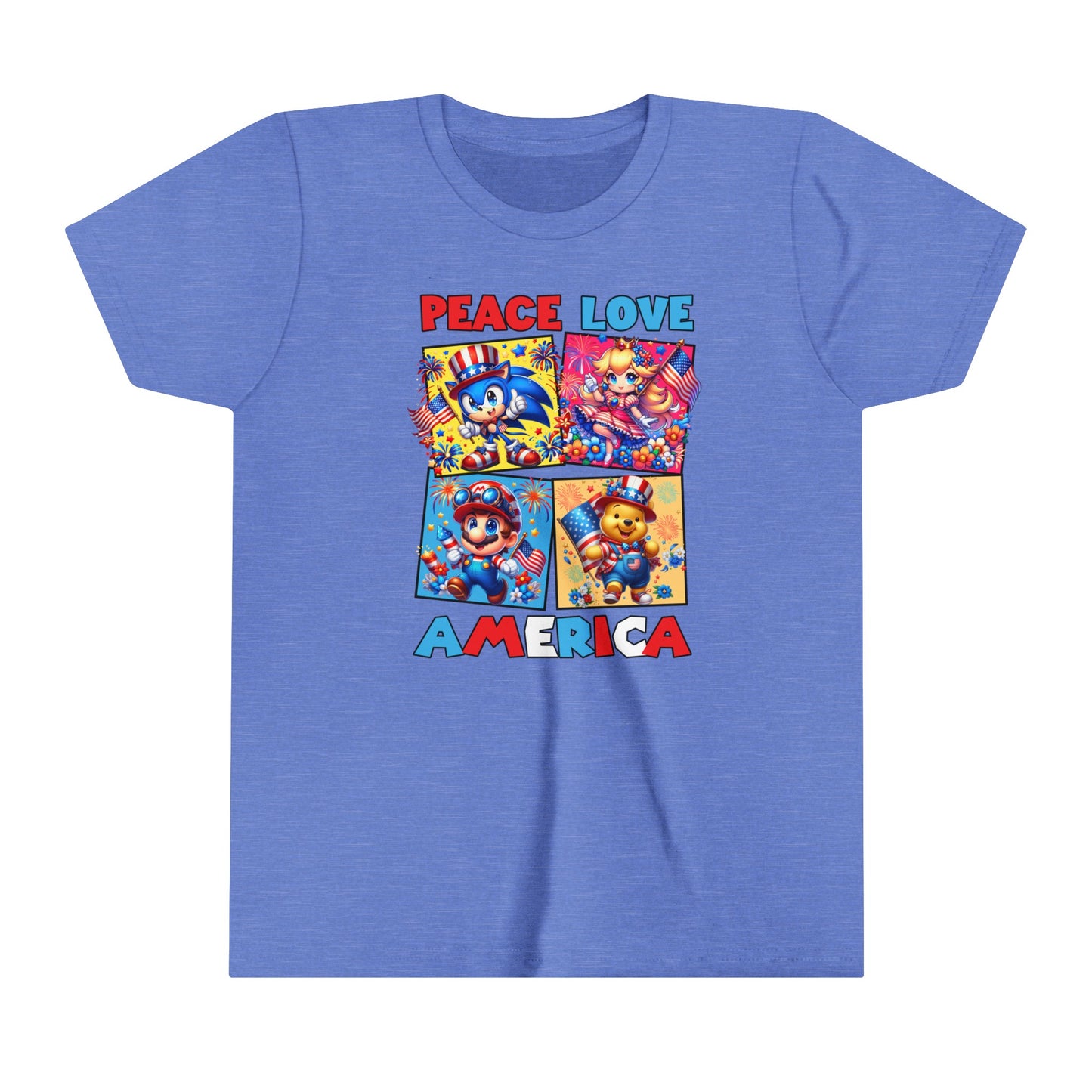 Peace Love America Youth Short Sleeve Tee
