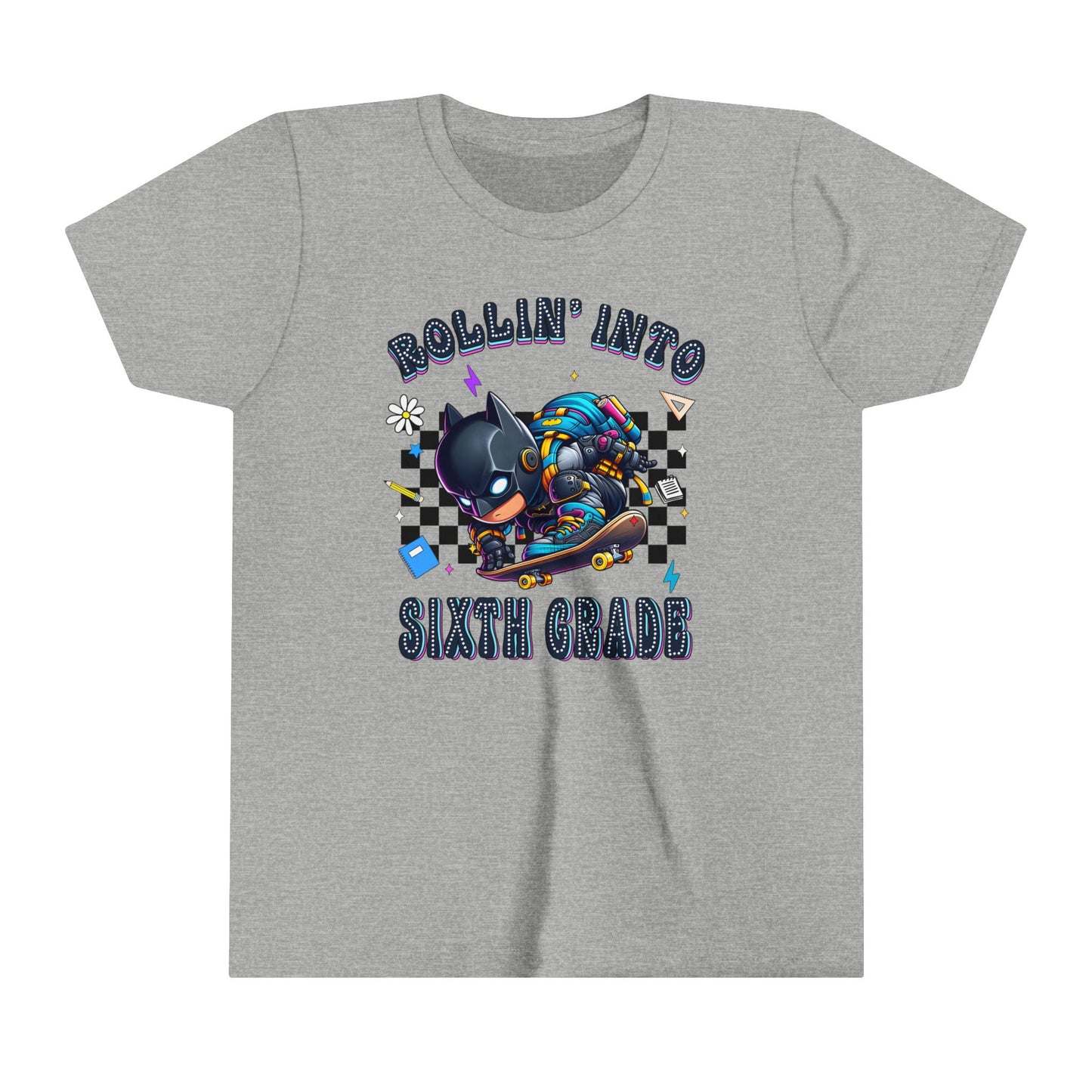 BATMAN - Rollin' Into 6th Grade Youth Short Sleeve Tee