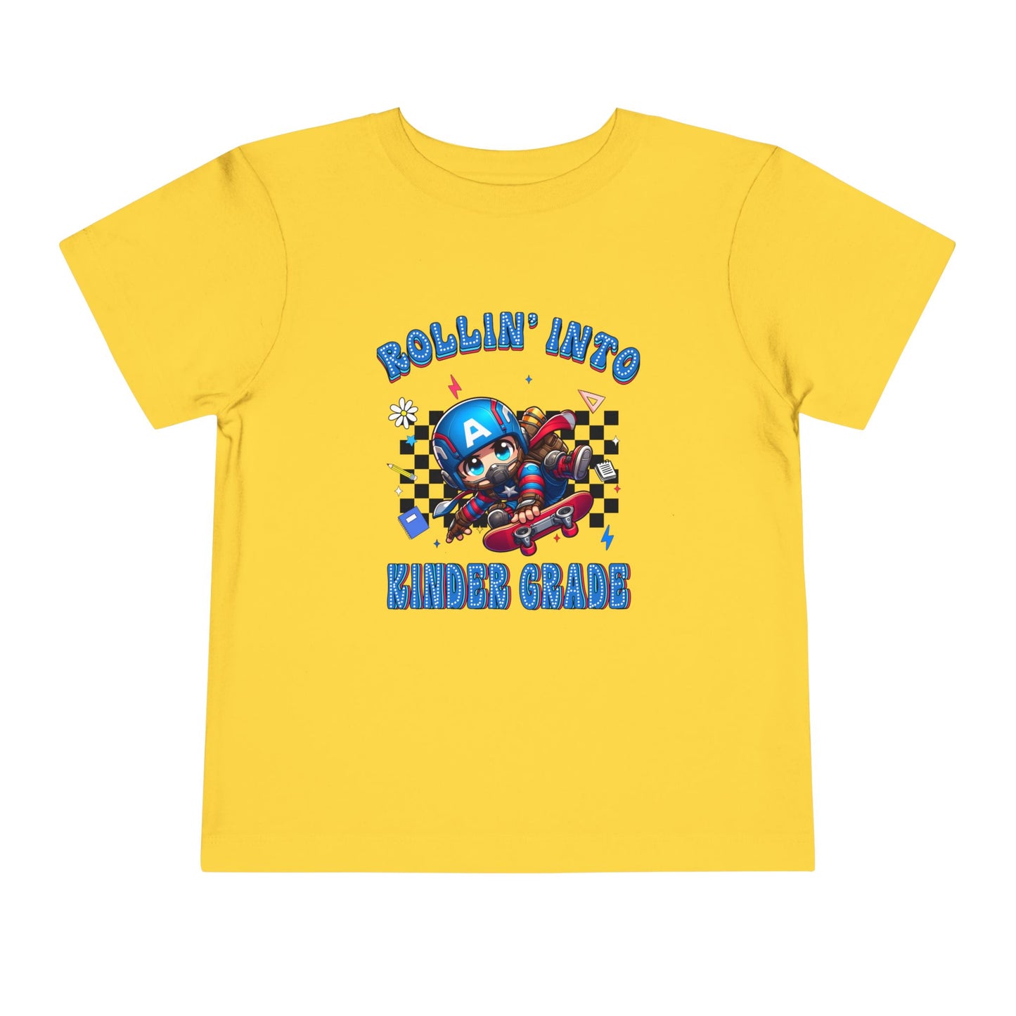 CAPTAIN AMERICA - Rollin' Into Kinder Grade Toddler Short Sleeve Tee