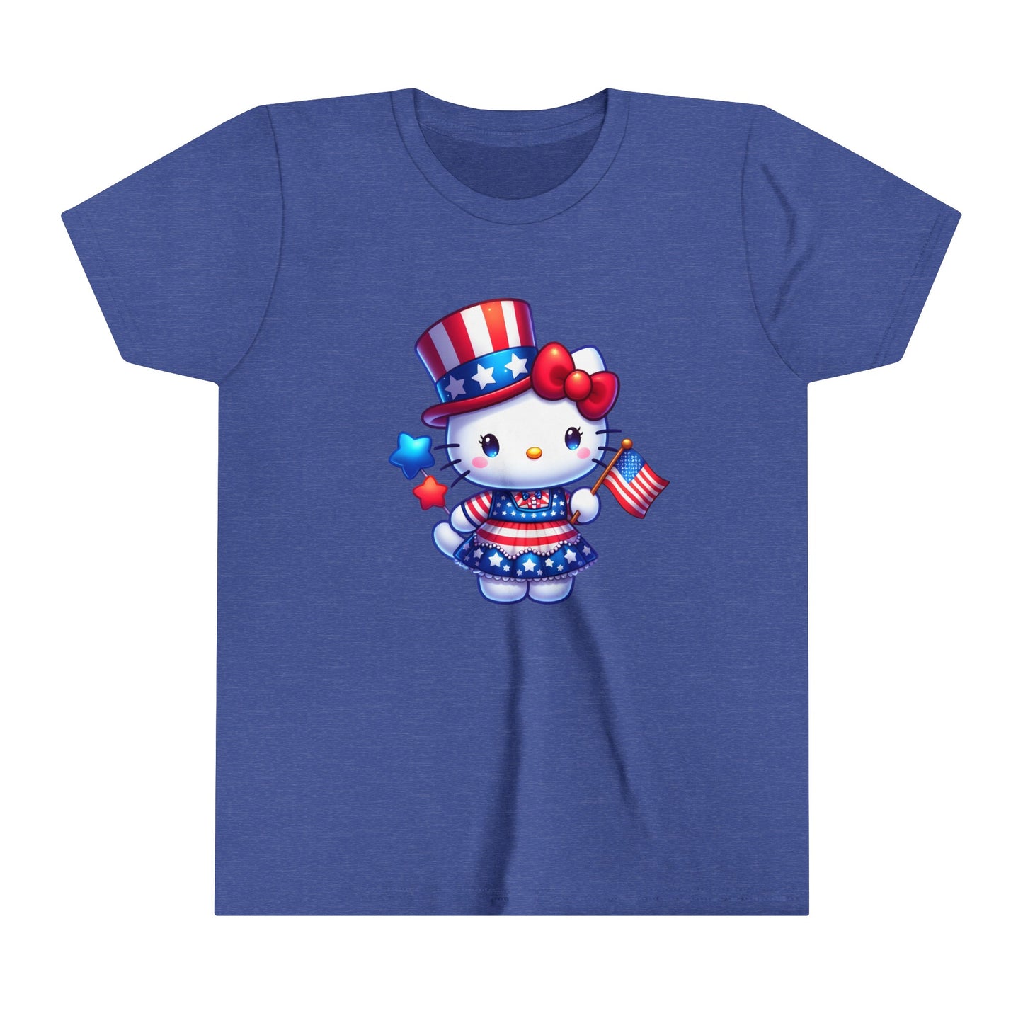 American Flag Hello Kitty Youth Short Sleeve Tee