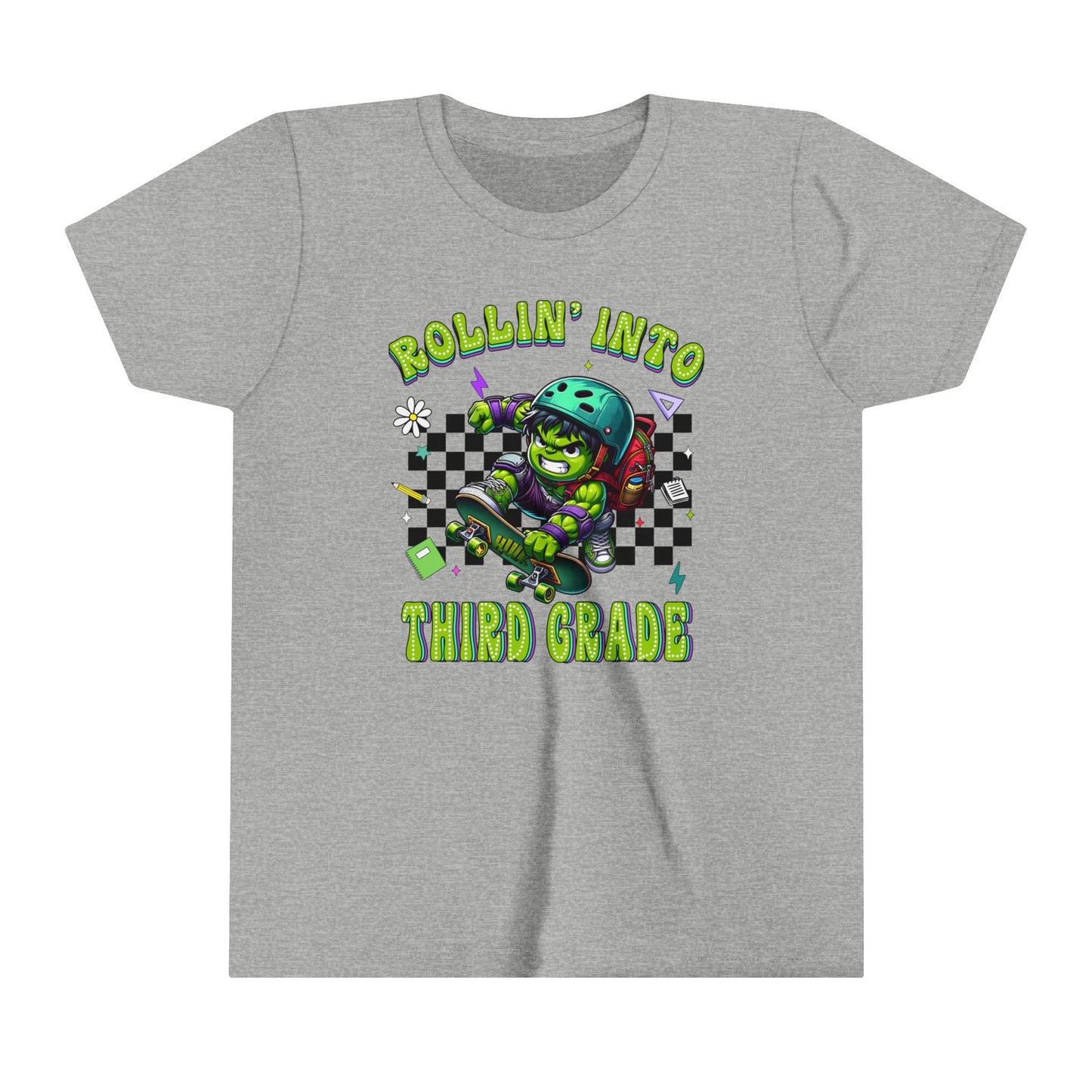 HULK - Rollin' Into 3rd Grade Youth Short Sleeve Tee