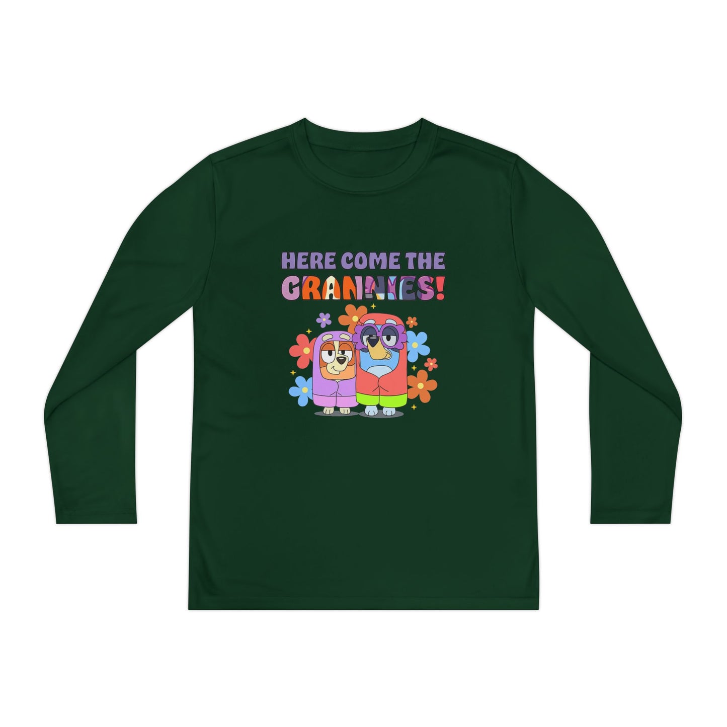 Here comes the grannies Youth Long Sleeve Competitor Tee
