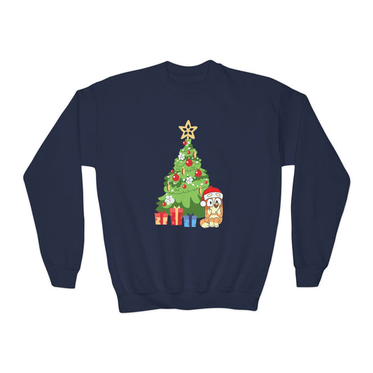 Christmas Tree Bingo Youth Crewneck Sweatshirt