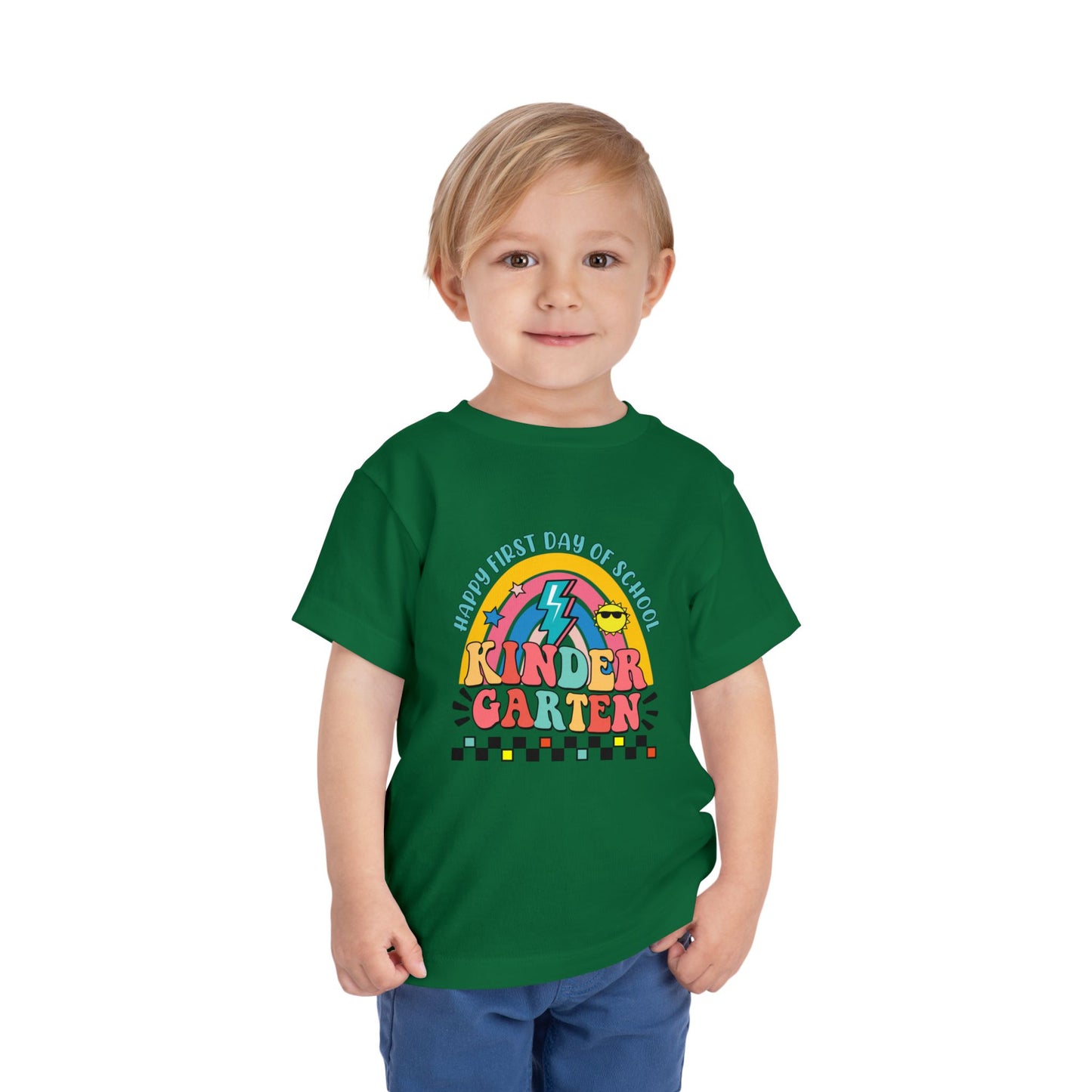 Happy First Day of School - Kindergarten Toddler Short Sleeve Tee